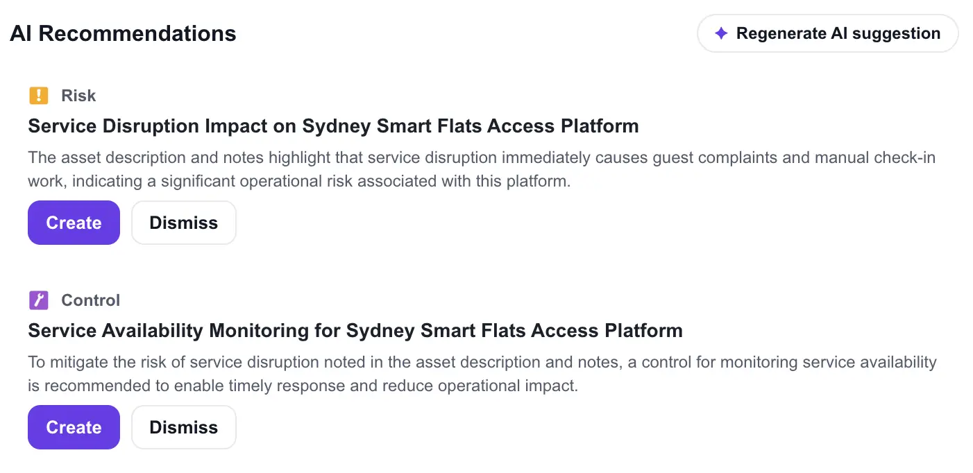 Guardzy related risk priorities view